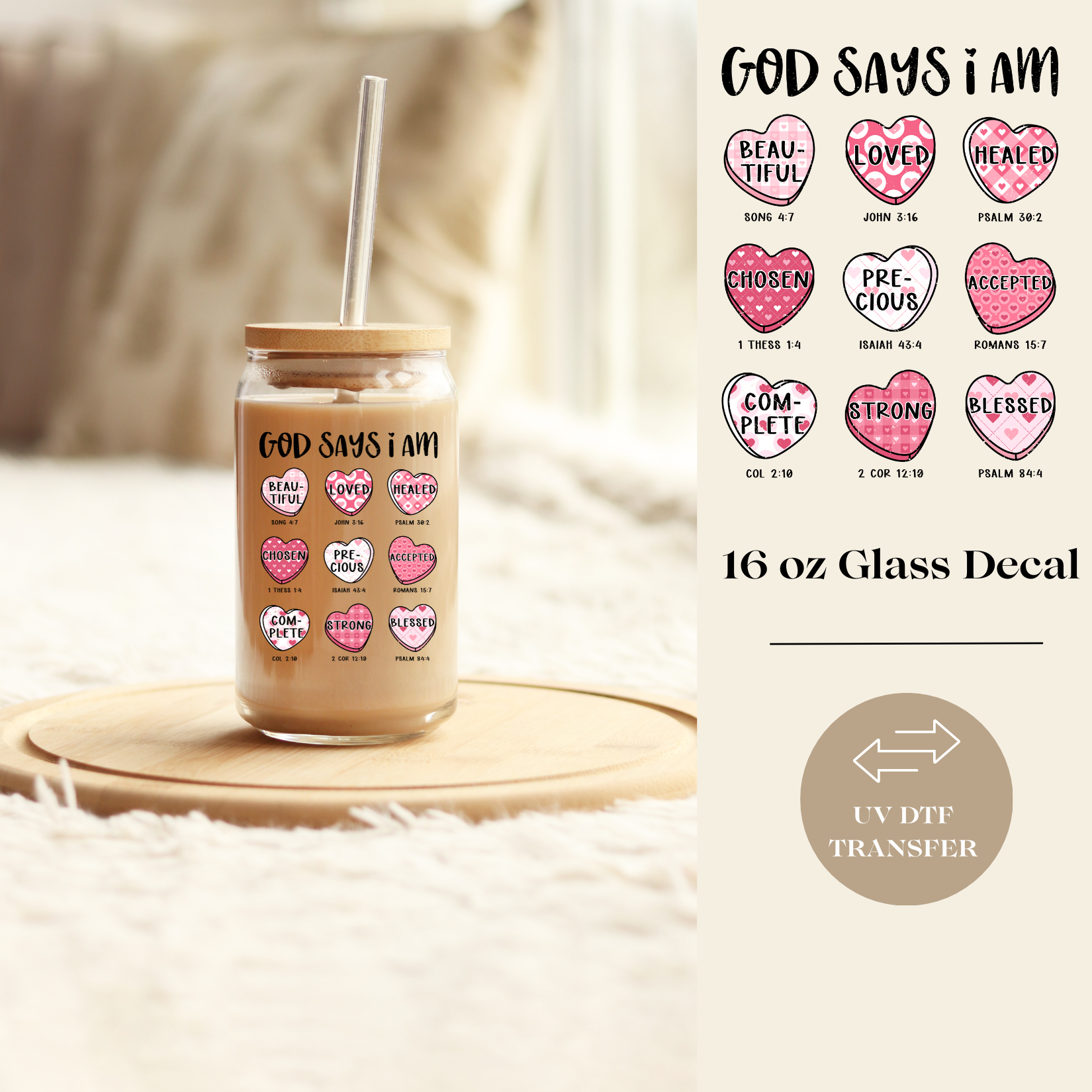 "God Says I Am" UV DTF Decal