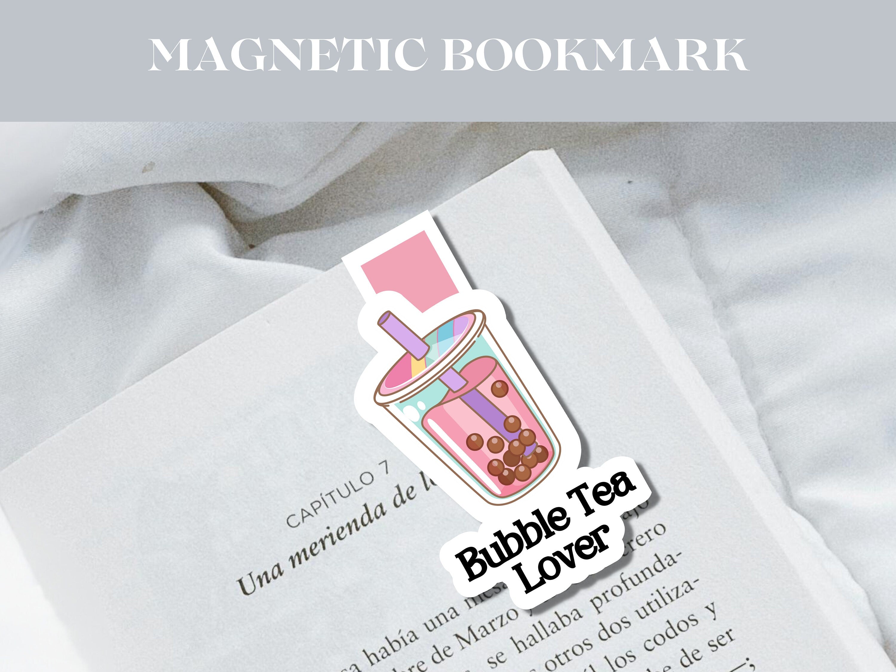 MAGNETIC BOOKMARK | Bubble Tea Bookmark | Book lover gift | Bookish | Chic Book Accessory | Reading Gift | Boba Drink | Boba Tea | Book
