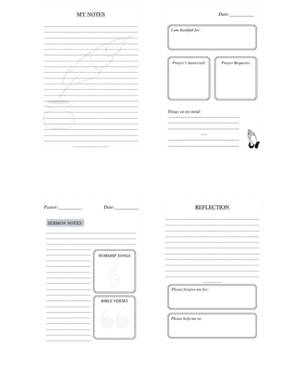 52 Week Prayer Journal includes sermon notes.