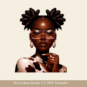 Unique Black girl UV DTF Decal