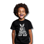 Kids Hip Hop T-Shirt - Fun Bunny Graphic Tee, 100% Cotton Children's Top, Comfy Unisex Kids Clothing, Casual Shirt, Easter t-shirt