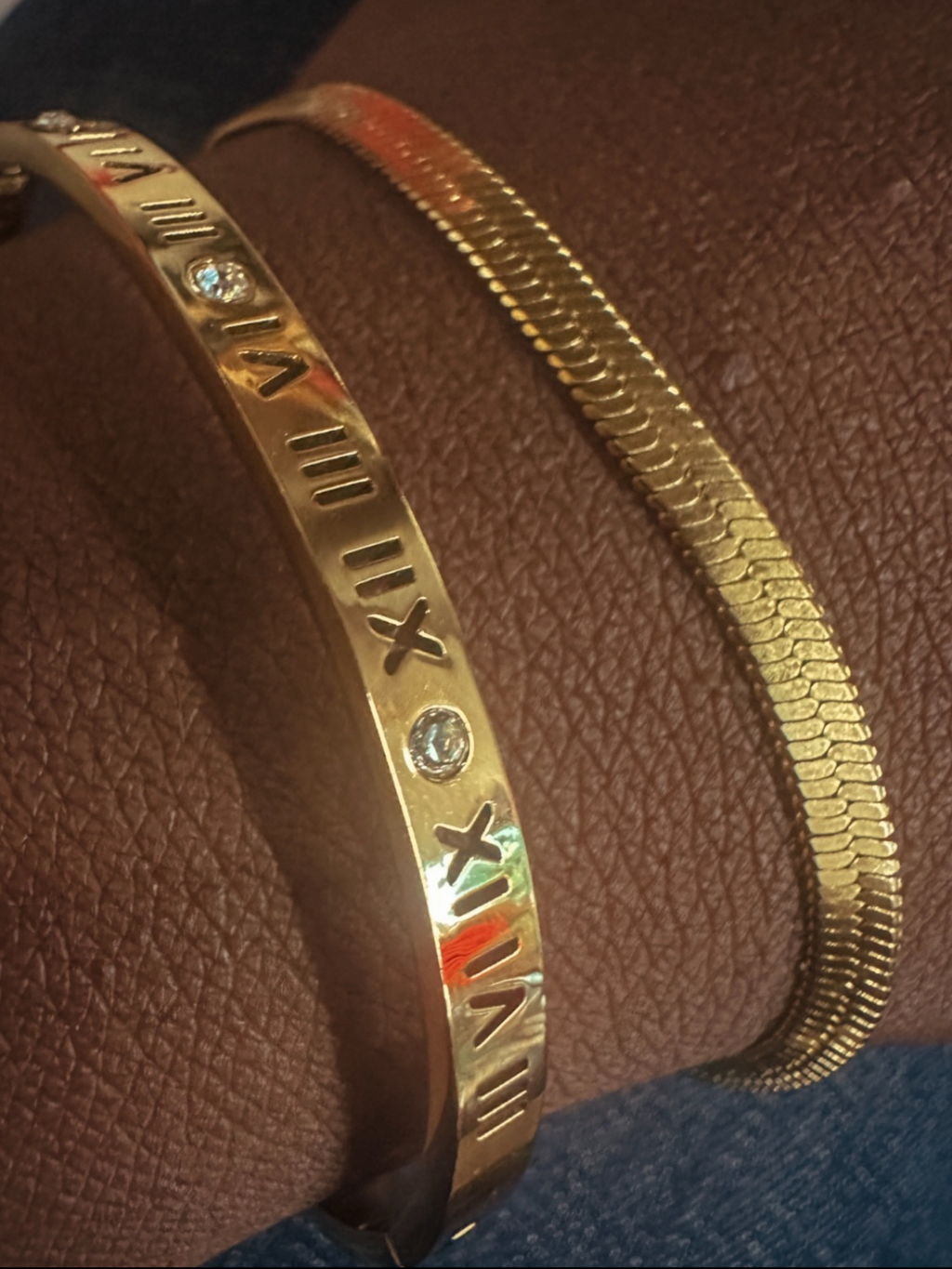 18K Gold Plated Flat Snake Bracelet