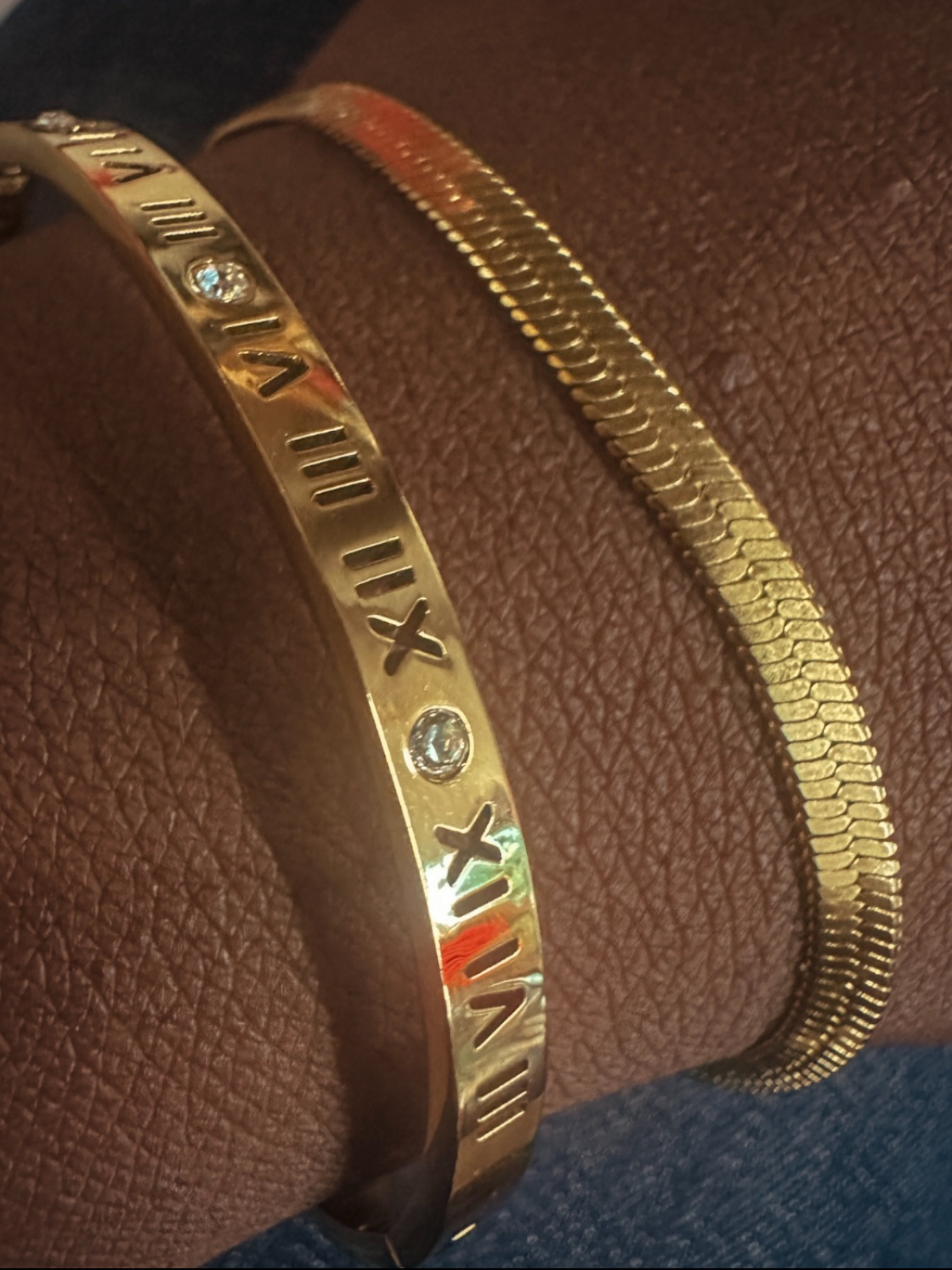 18K Gold Plated Flat Snake Bracelet