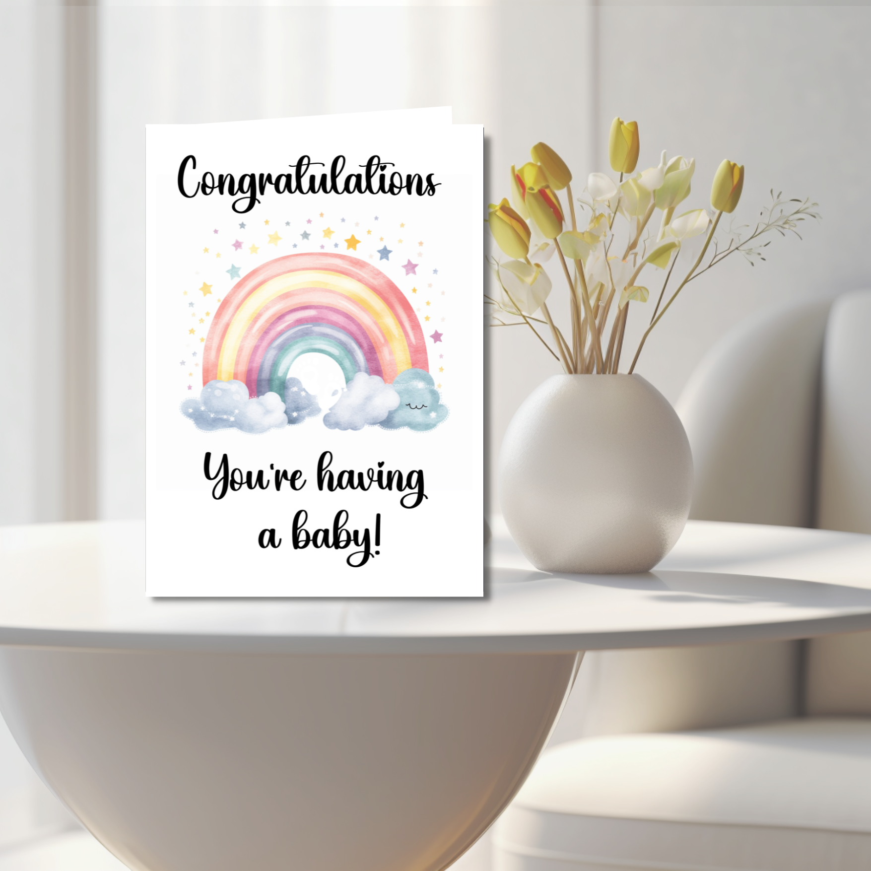 Baby Footprints Congrats Card