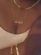 18K Gold Plated Snake Flat Chain