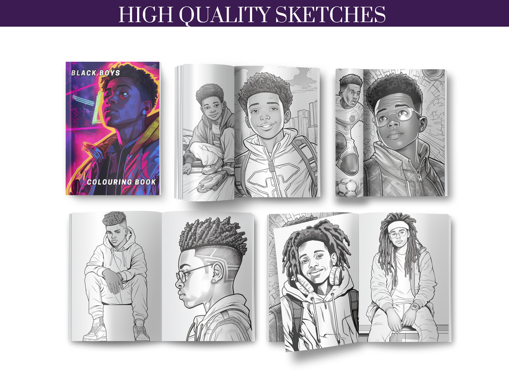 Black Boys Colouring Book