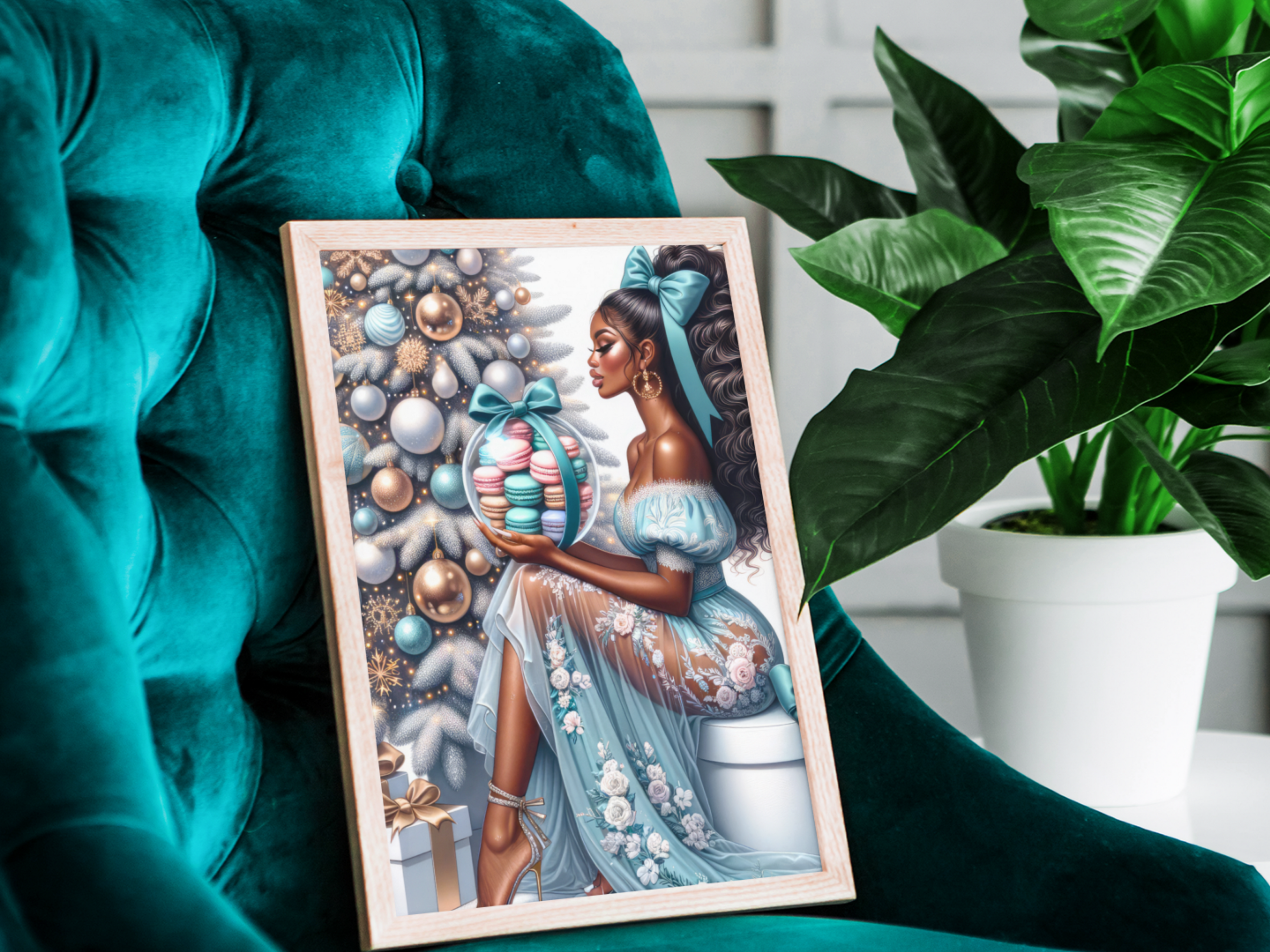 Framed Glamorous Christmas Wall Print