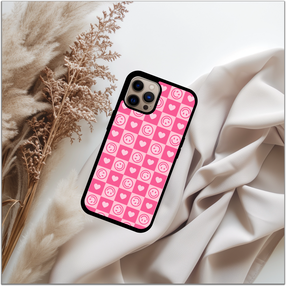 Stylish phone case |  Pink Phone case gift for her - Emoji  iPhone Case - heart phone case - Trendy Phone Accessory - Girly - Gifts for teens