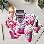 Girly Pink Sticker Pack for the perfect gift for her it's trendy stickers with Inspirational quotes just simply pretty glamorous stickers for everyday Luxury.