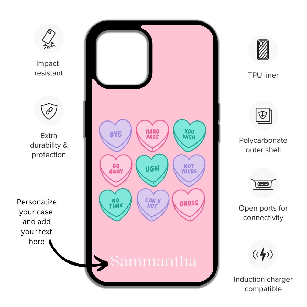 Sweet heart phone case perfect gift for her - cute phone case - best birthday gift - iphone case - girly phone case - pretty phone case