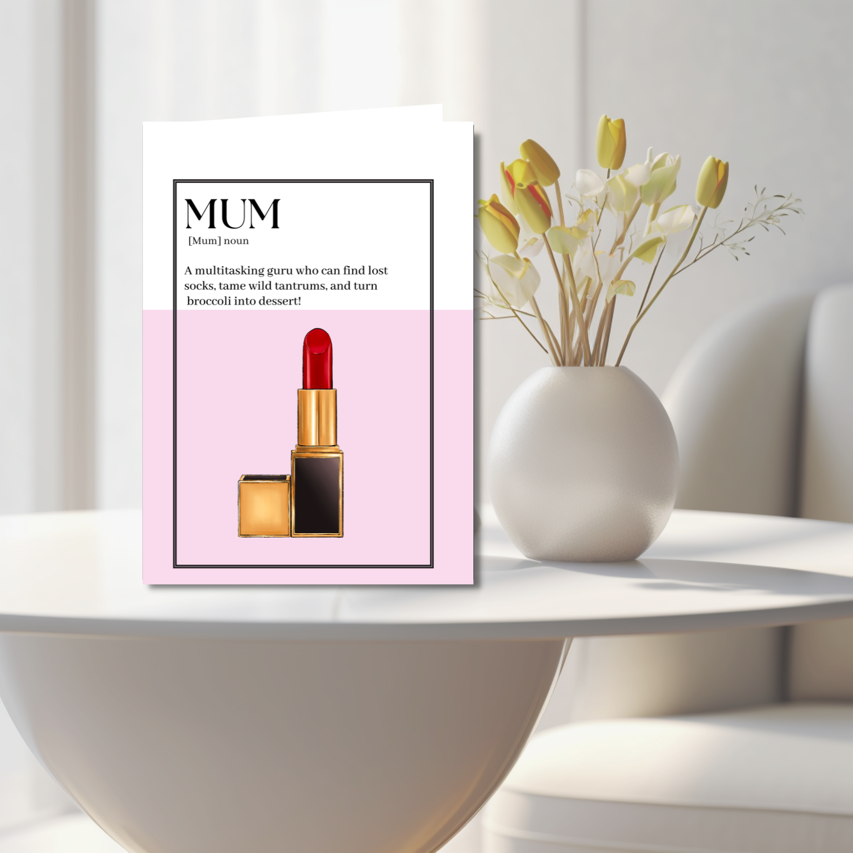 Lipstick Mum Card