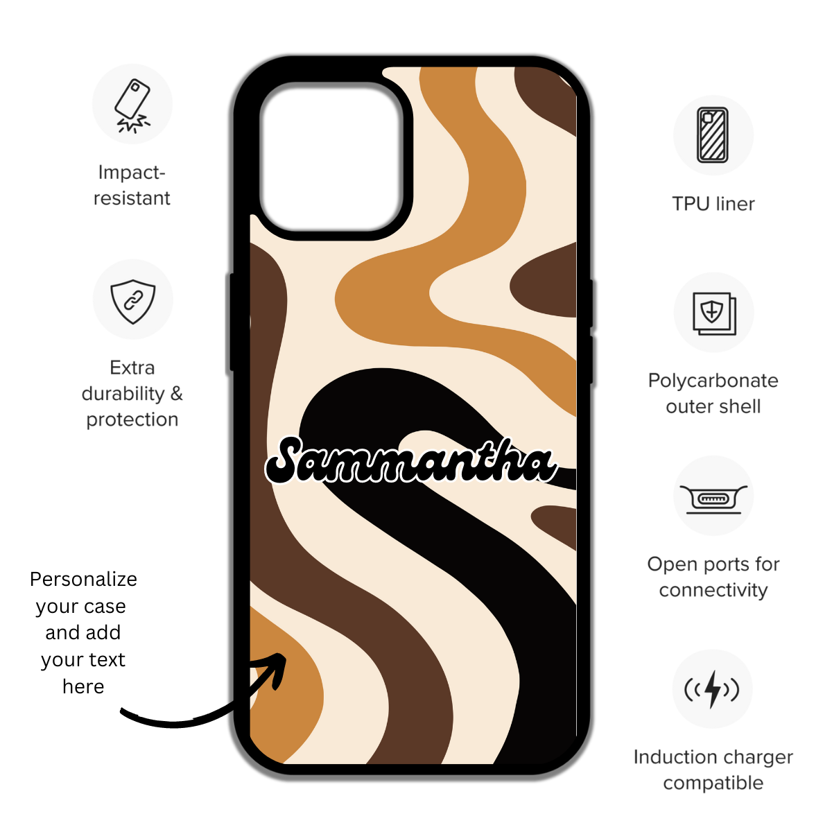 Retro phone case perfect gift for her - cute phone case - best birthday gift - iphone case - girly phone case - pretty phone case - artsy phone case - swirly phone case