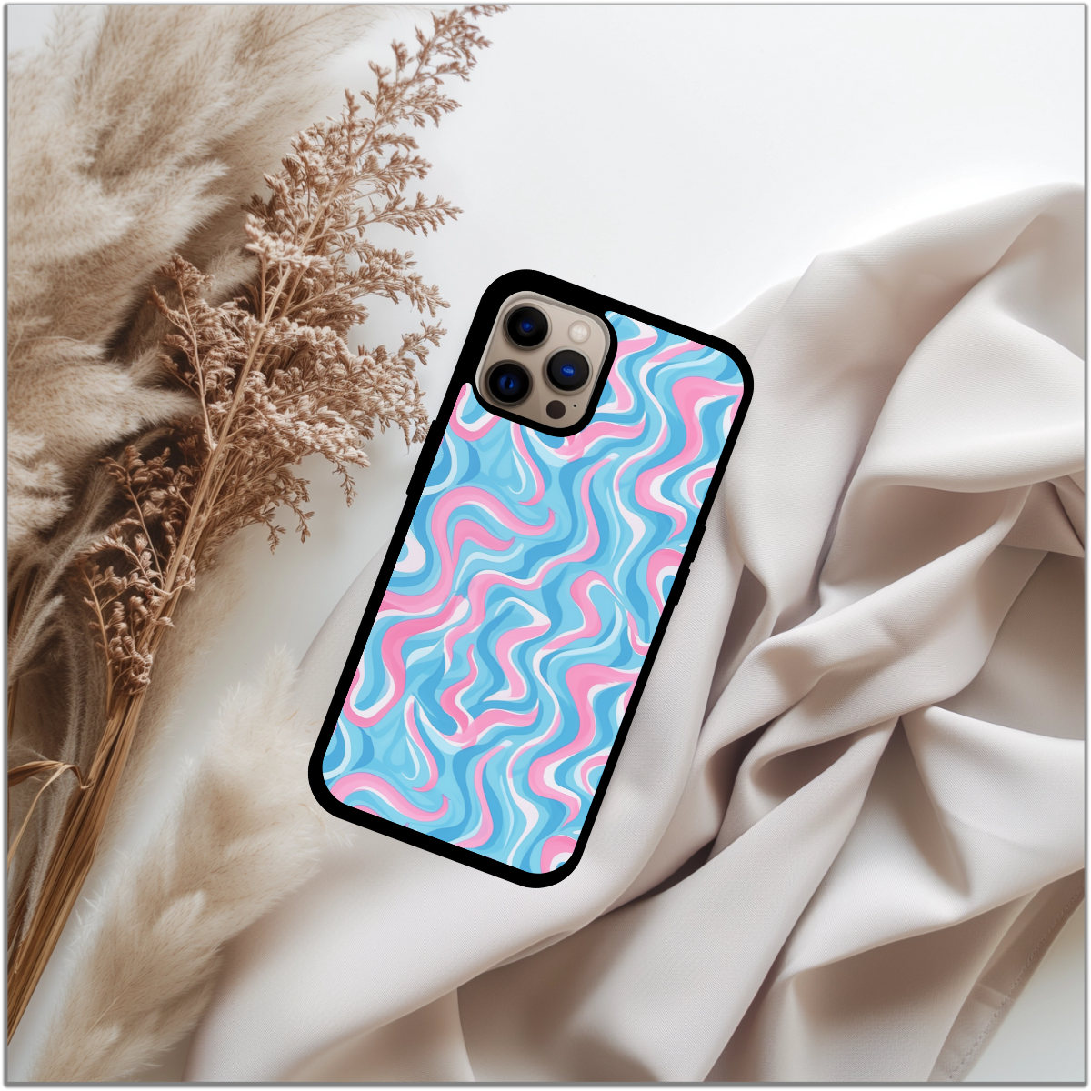 Pink Waves phone case perfect gift for her - cute phone case - best birthday gift - iphone case - girly phone case - pretty phone case - Pink phone case