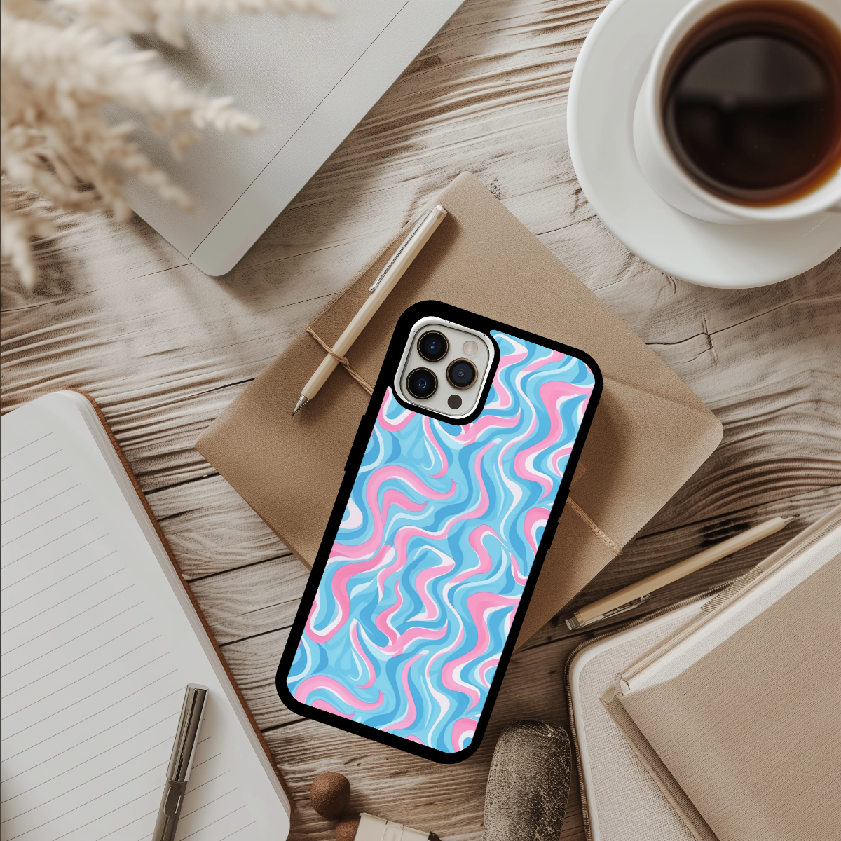 Pink Waves phone case perfect gift for her - cute phone case - best birthday gift - iphone case - girly phone case - pretty phone case - Pink phone case