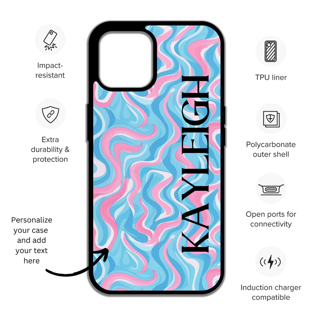 Pink Waves phone case perfect gift for her - cute phone case - best birthday gift - iphone case - girly phone case - pretty phone case - Pink phone case