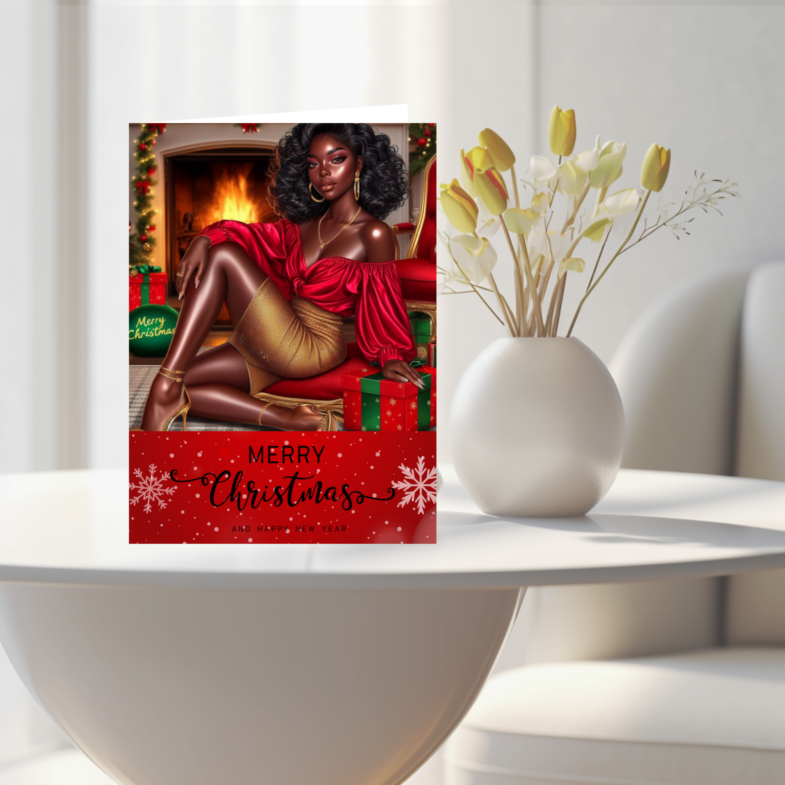 Black Woman Christmas Card