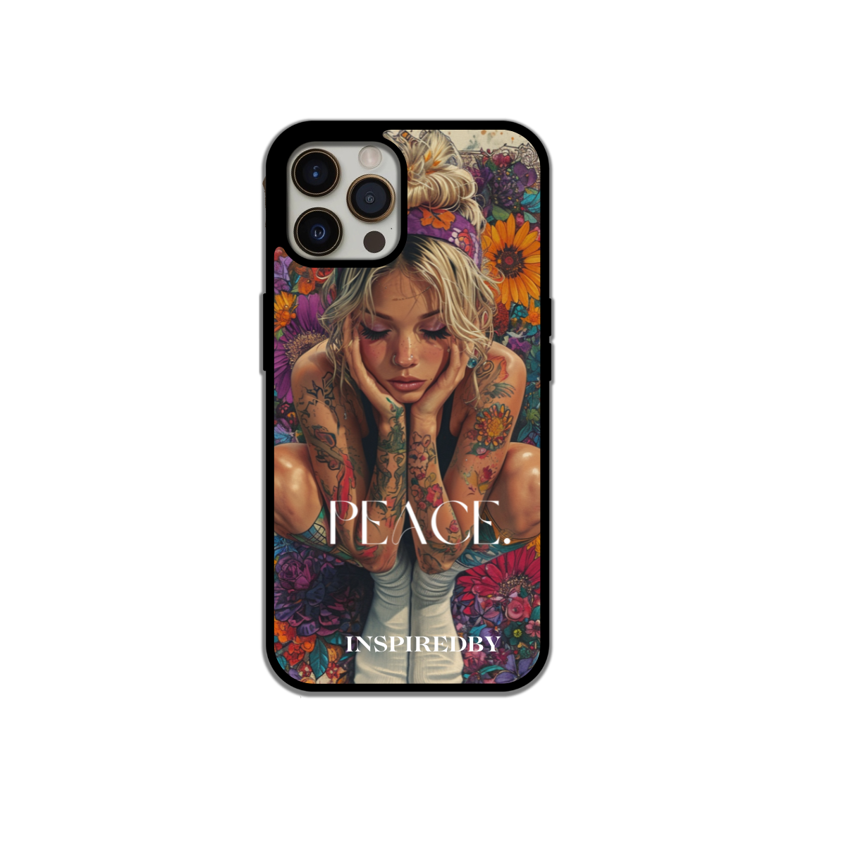 Floral Peace Phone Case perfect gift for her - cute phone case - best birthday gift - iphone case - Floral Design Phone case - Tatoo design