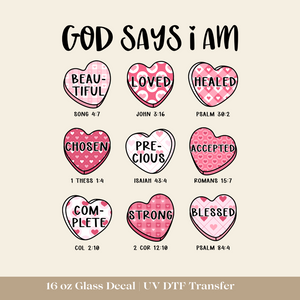 "God Says I Am" UV DTF Decal
