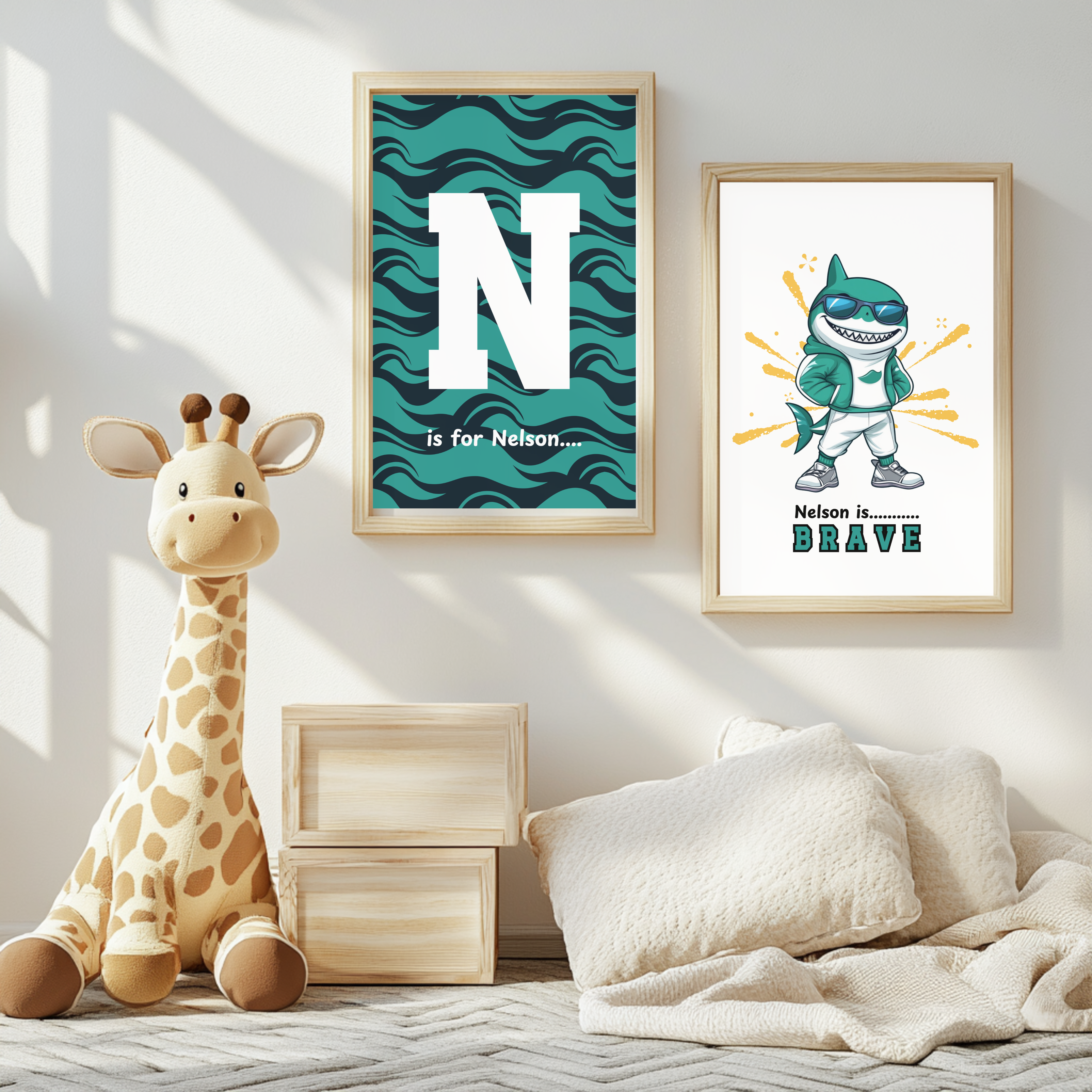 Brave Shark - Kids Affirmation Wall Art