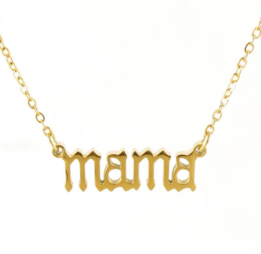 18K Gold Plated Mama Pendant Necklace