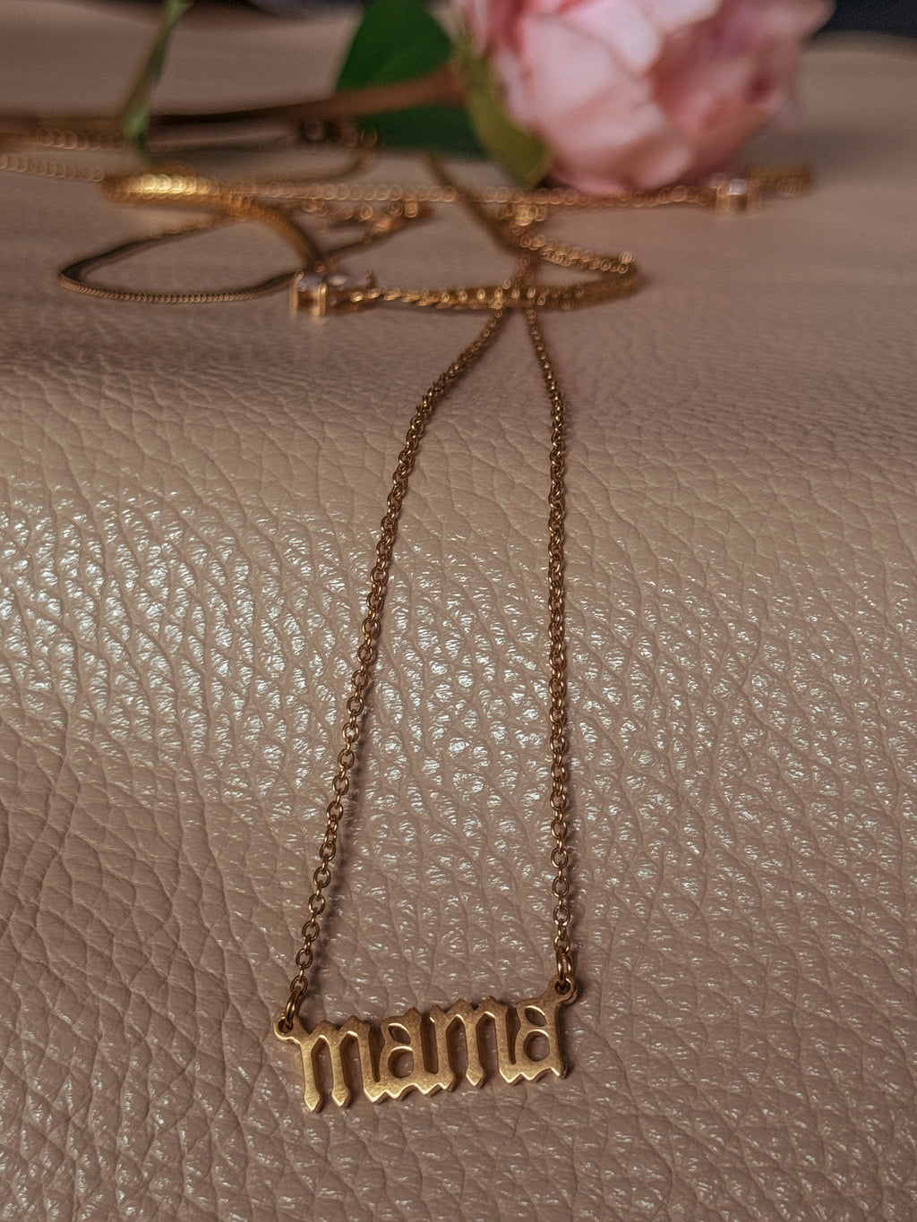 18K Gold Plated Mama Pendant Necklace