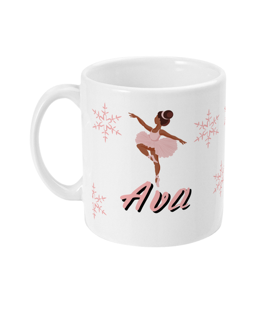 Personalised Ballerina Christmas Mug - Perfect Gift for Girls