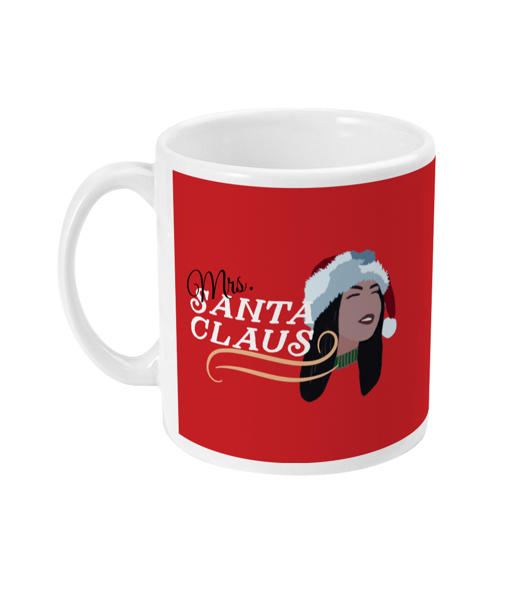 Red Christmas Mug with Mrs. Clause