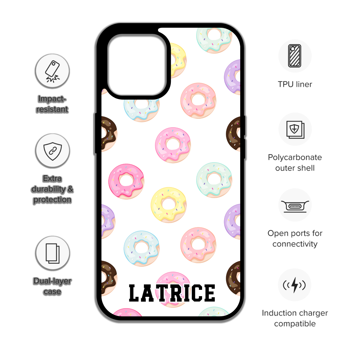 Donut Phone Case perfect gift for her - cute phone case - best birthday gift - iphone case - sweets phone case - candy phone case -