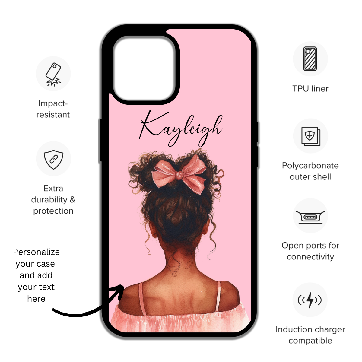 Coquette Phone Case – Personalized Phone Case - pretty pink phone case - cute iphone case -  iphone case - personalized gift -birthday gift