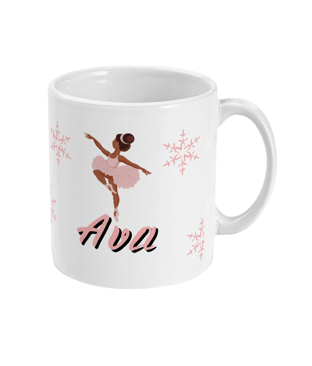 Personalised Ballerina Christmas Mug - Perfect Gift for Girls