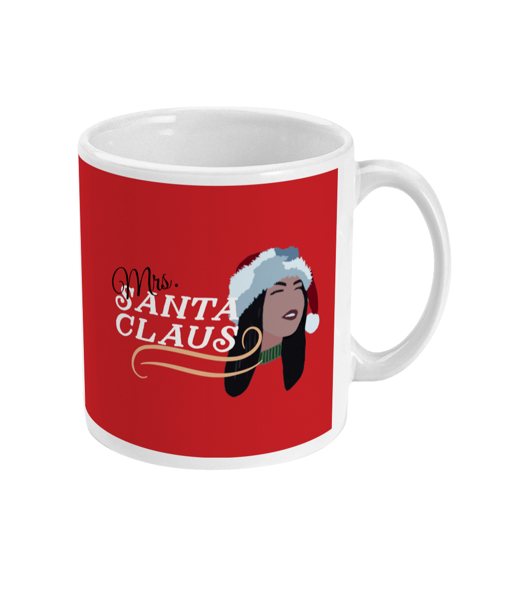 Red Christmas Mug with Mrs. Clause