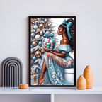 Glamorous Black Woman Christmas Print