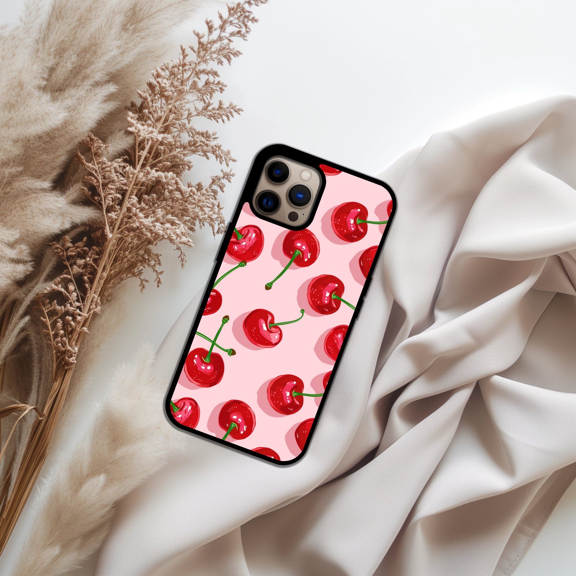 Personalized Phone Case – Custom Phone Case - pretty phone case - cute iphone case - cherry iphone case - personalized gift -birthday gift