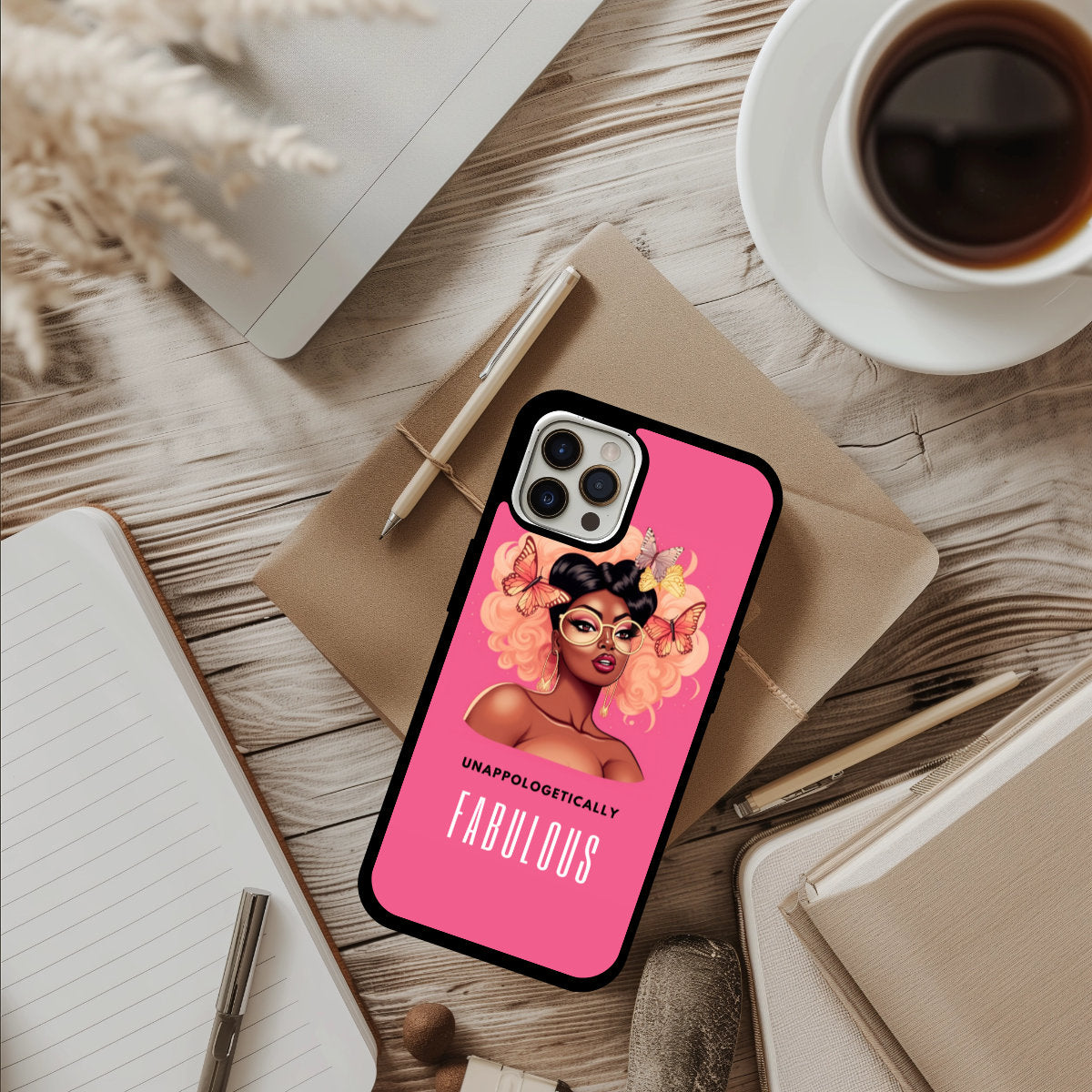 Boujee Pink Phone Case perfect gift for her - cute phone case - best birthday gift - iphone case - black girl phone case - butterfly case