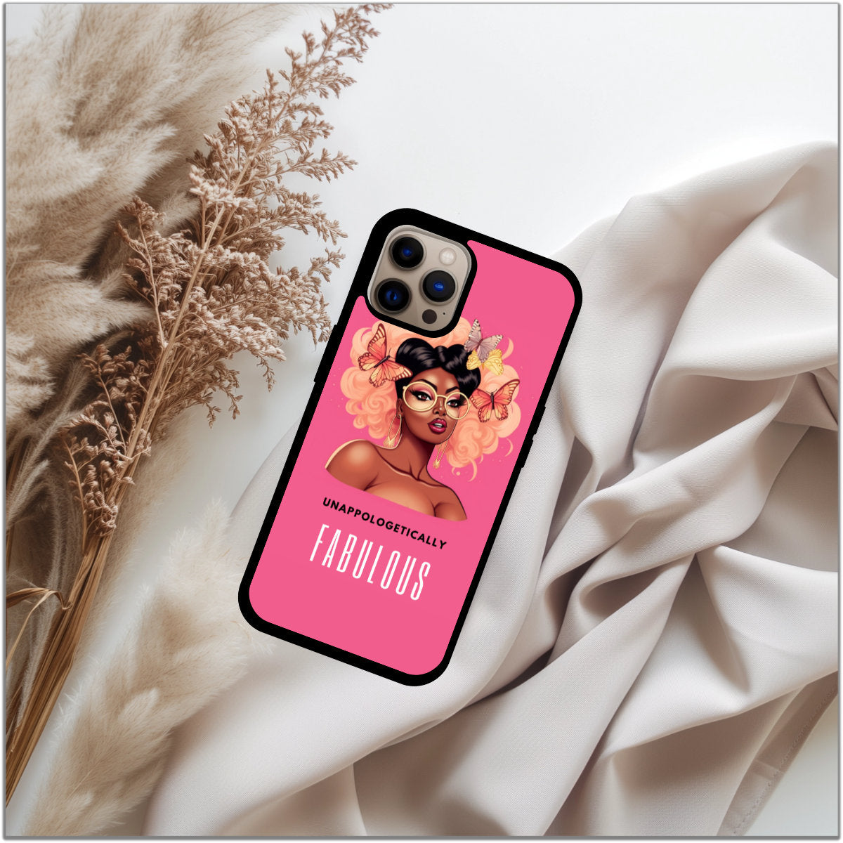 Boujee Pink Phone Case perfect gift for her - cute phone case - best birthday gift - iphone case - black girl phone case - butterfly case