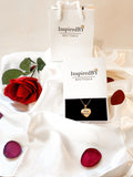 Personalized Heart Pendant Necklace: 18K Gold Engraved Stainless Steel