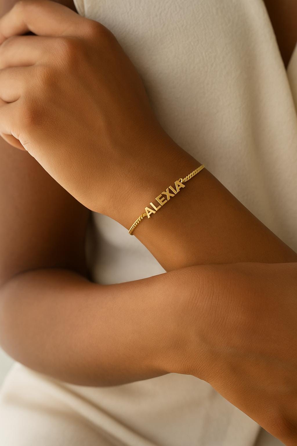 Personalized Name Bracelet – 18K Gold Plated Stainless Steel, Waterproof Custom Jewelry Gift for Her, birthday gift, anniversary gift,