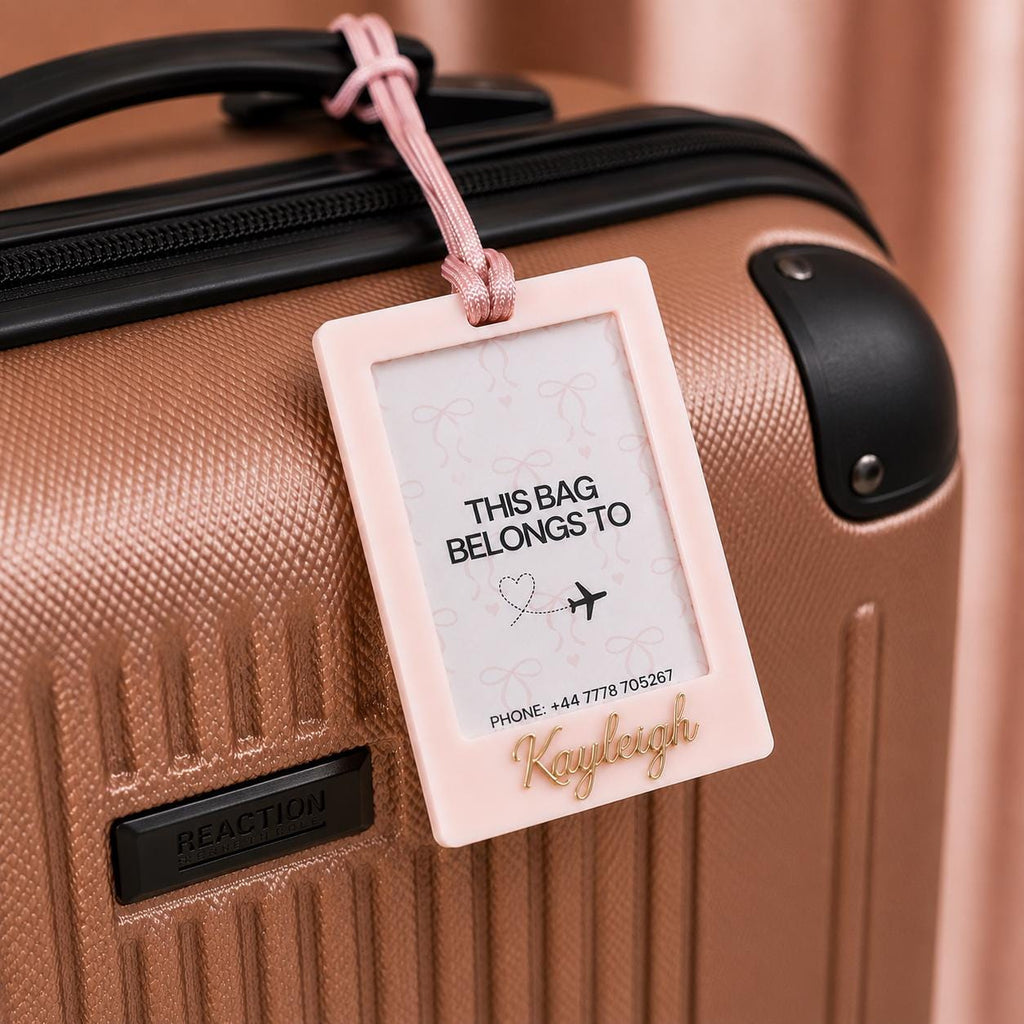 Personalised Luggage Tag, Custom Travel Bag Tag, Luxury Suitcase Tag, Personalised Name Tag, Travel Gift for Her, Kids Bag Tag