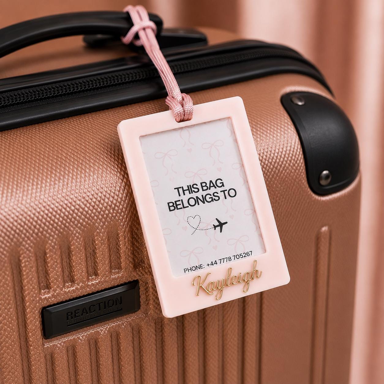 Personalised Luggage Tag, Custom Travel Bag Tag, Luxury Suitcase Tag, Personalised Name Tag, Travel Gift for Her, Kids Bag Tag