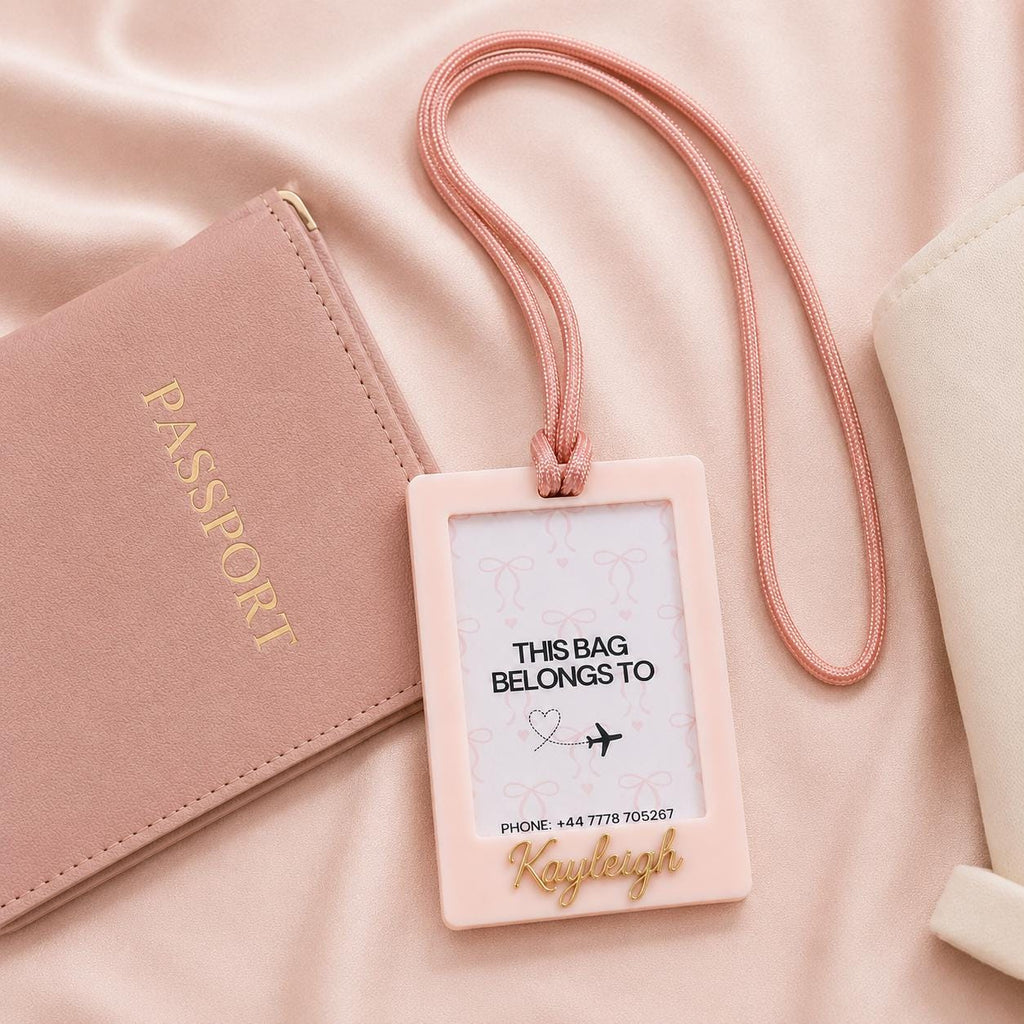Personalised Luggage Tag, Custom Travel Bag Tag, Luxury Suitcase Tag, Personalised Name Tag, Travel Gift for Her, Kids Bag Tag