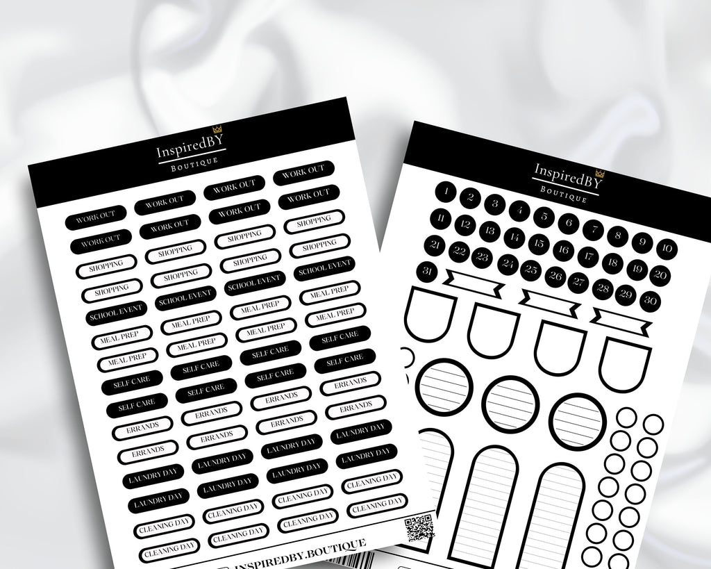 Daily Planner Stickers | Stickers | Dates | Holidays | Events | Activities | Wellness Stickers | Household | Appointment | Sticker Sheet |