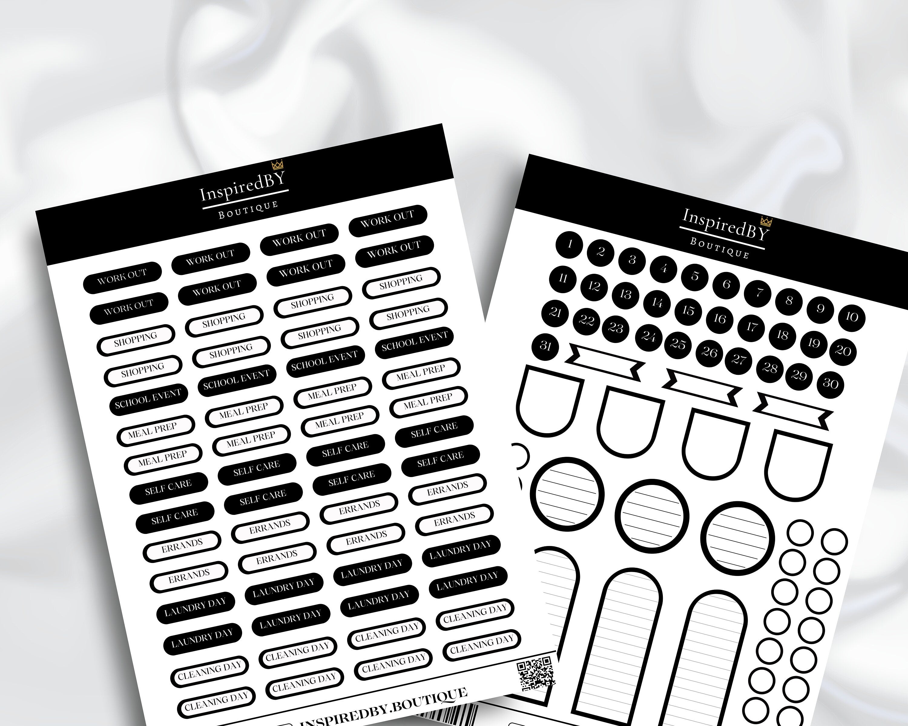 Daily Planner Stickers | Stickers | Dates | Holidays | Events | Activities | Wellness Stickers | Household | Appointment | Sticker Sheet |