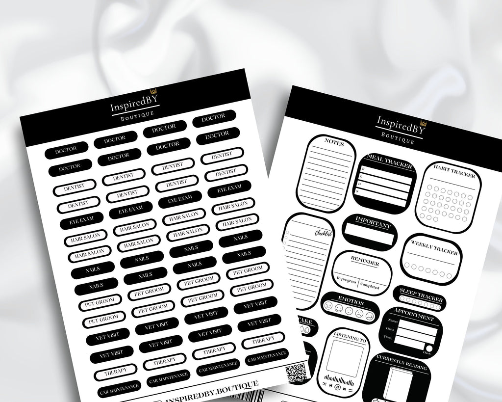 Daily Planner Stickers | Stickers | Dates | Holidays | Events | Activities | Wellness Stickers | Household | Appointment | Sticker Sheet |