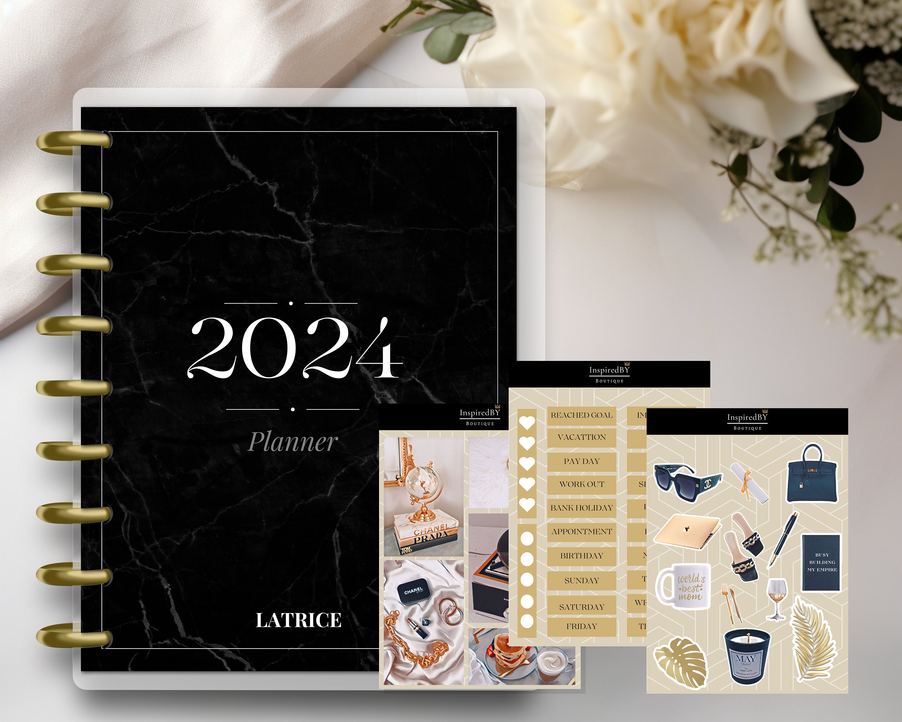 PLANNER STICKERS | Stickers | Luxury Stickers | Girl Boss Stickers | Sticker Sheet | 2024 Planner | Vinyl | Journal | Boss babe stickers