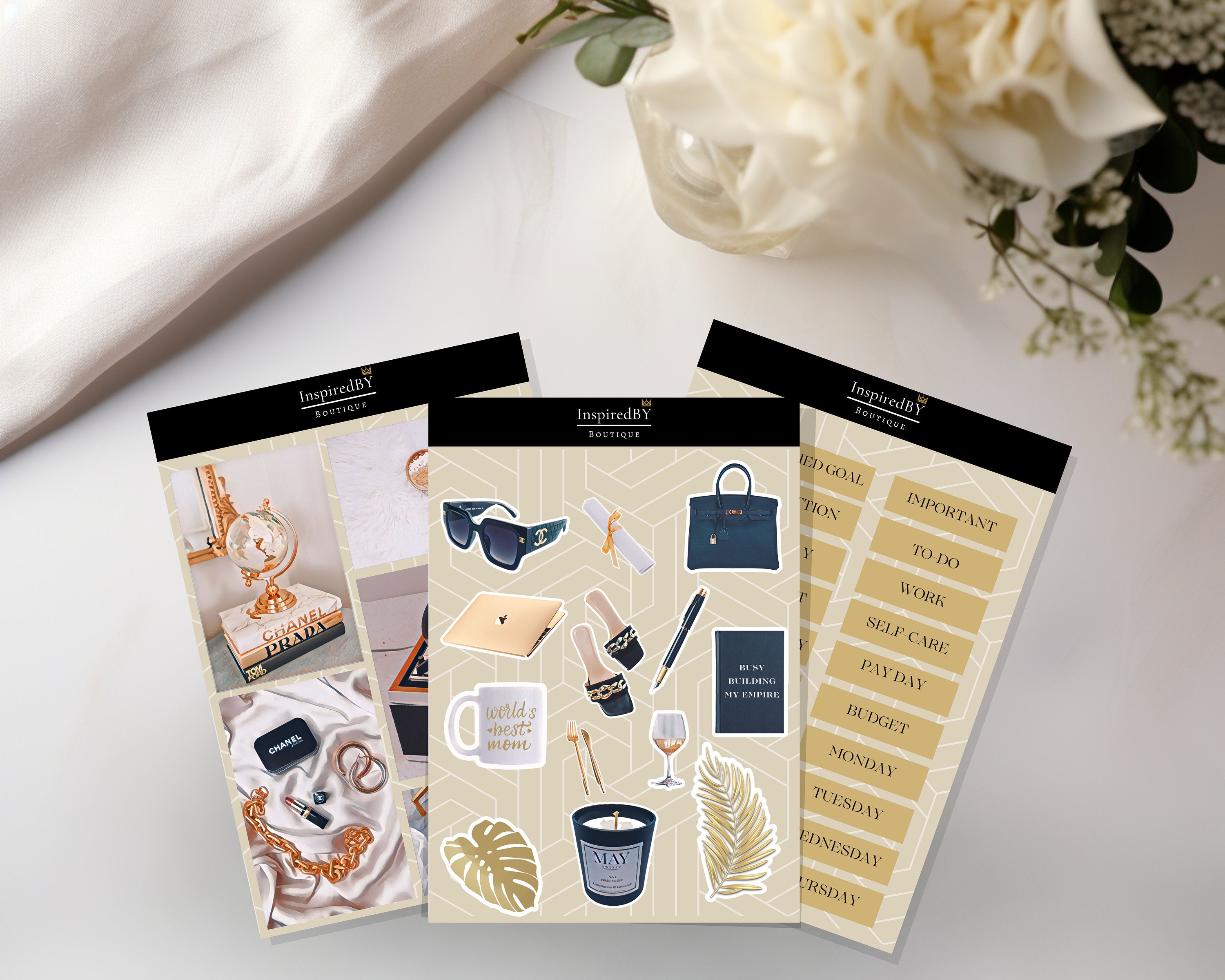 PLANNER STICKERS | Stickers | Luxury Stickers | Girl Boss Stickers | Sticker Sheet | 2024 Planner | Vinyl | Journal | Boss babe stickers