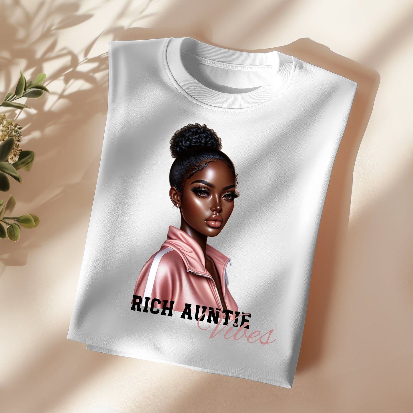 Rich Auntie T-shirt | Graphic Tee | T-shirt| Melanin t-shirt| Black girl shirt | Quote t-shirt | Pretty shirt | Beige shirt | Urban t shirt|