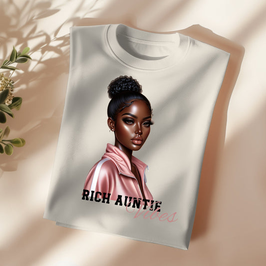 Rich Auntie T-shirt | Graphic Tee | T-shirt| Melanin t-shirt| Black girl shirt | Quote t-shirt | Pretty shirt | Beige shirt | Urban t shirt|