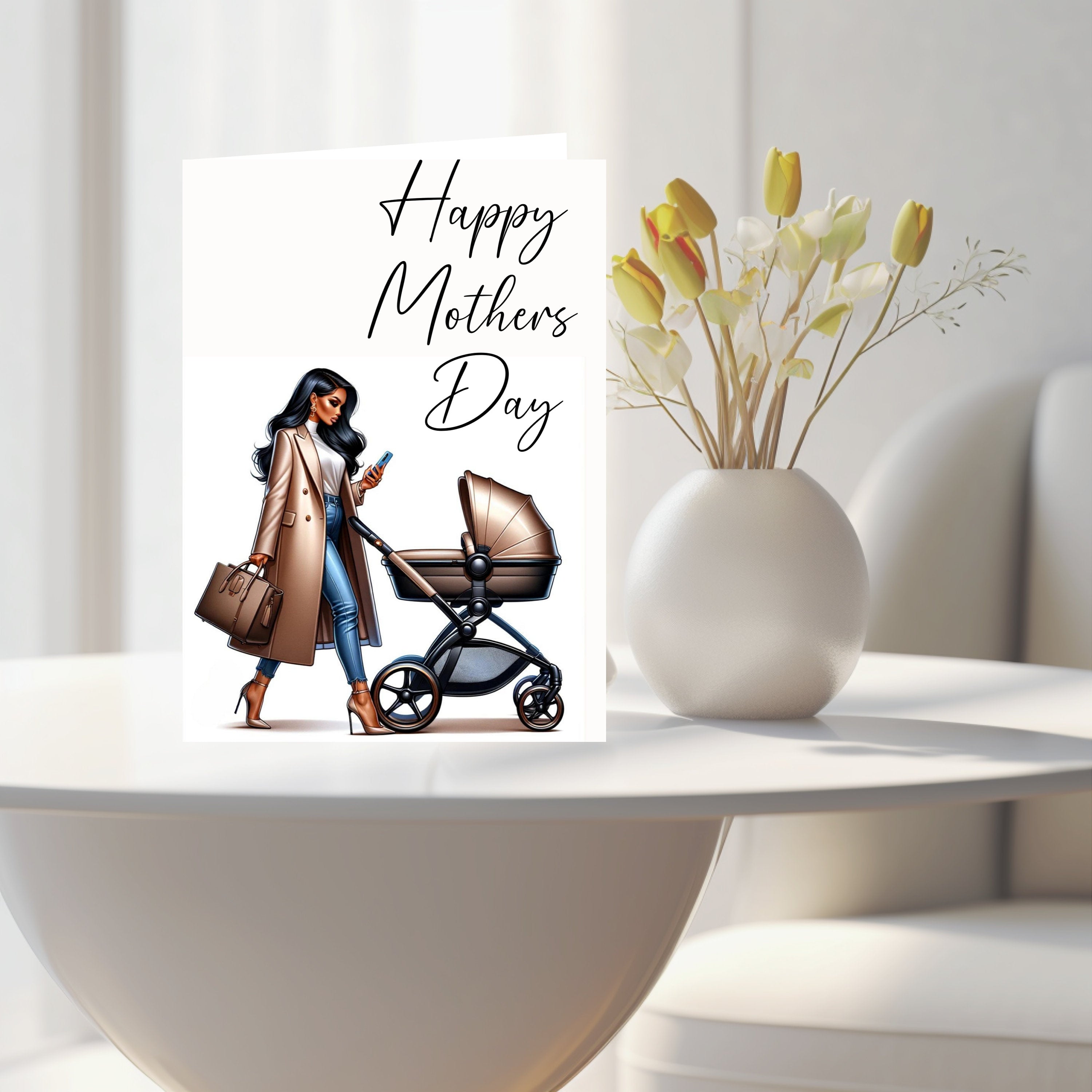 Custom Mother’s Day card for mothers day gift for mum. Elegant Mother’s Day card, Mother’s Day, beautiful card, chic card, first mothers day