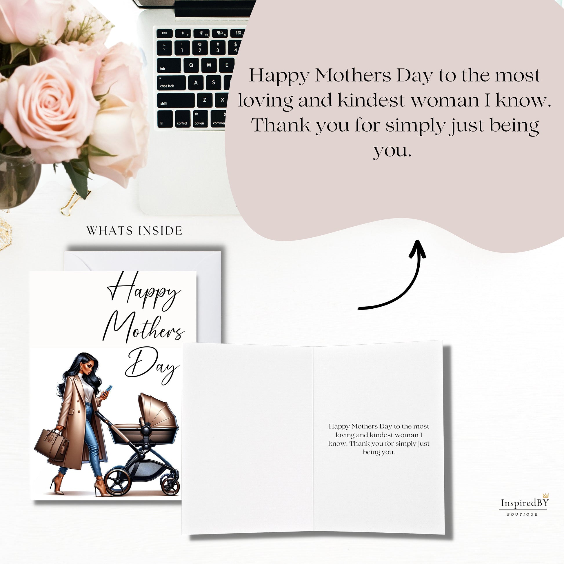 Custom Mother’s Day card for mothers day gift for mum. Elegant Mother’s Day card, Mother’s Day, beautiful card, chic card, first mothers day