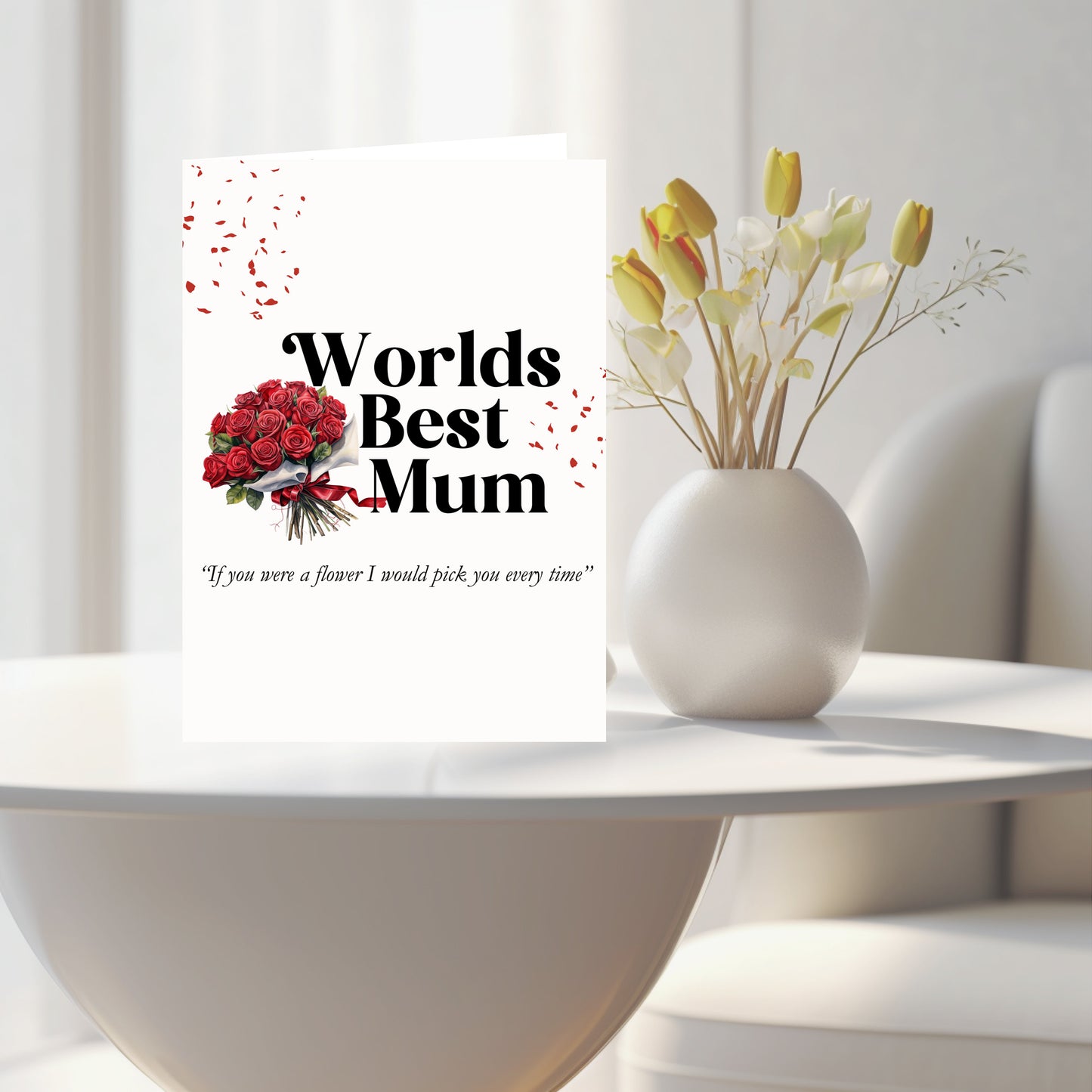 Worlds best mum card, nan card, Personalized mothers day card, beautiful card, Custom Mother’s Day card for Mother’s Day gift for mum